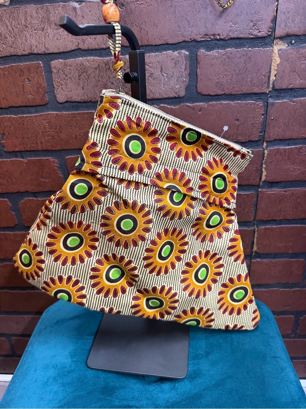 African Print  | Ankara Style Fabric Zipper Pouch Boho Wristlet Purse